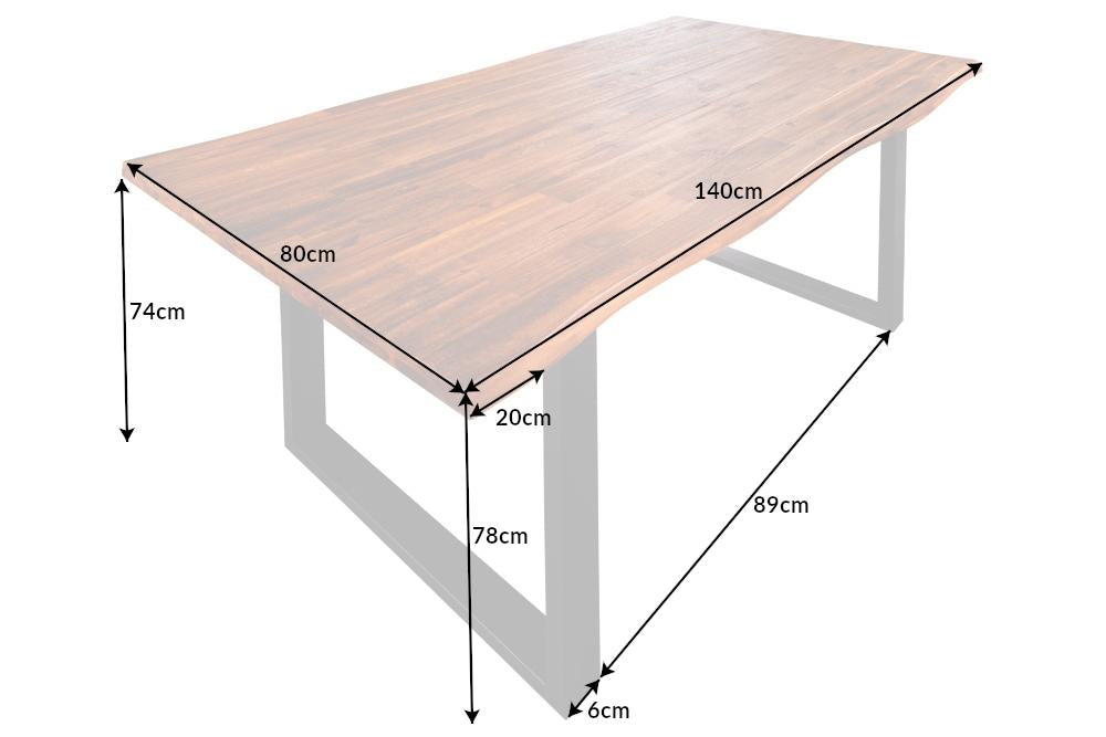 GENESIS barna akácfa étkezőasztal 140cm