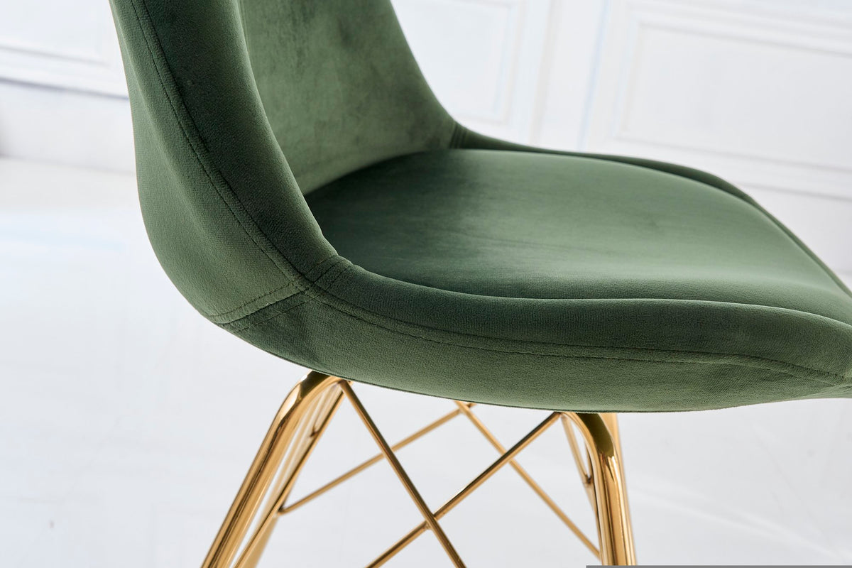 SCANDINAVIA zöld bársony szék