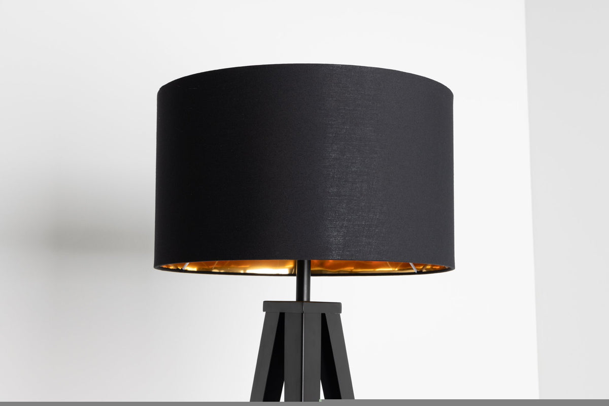 LEAF fekete-arany szövet asztali lámpabúra