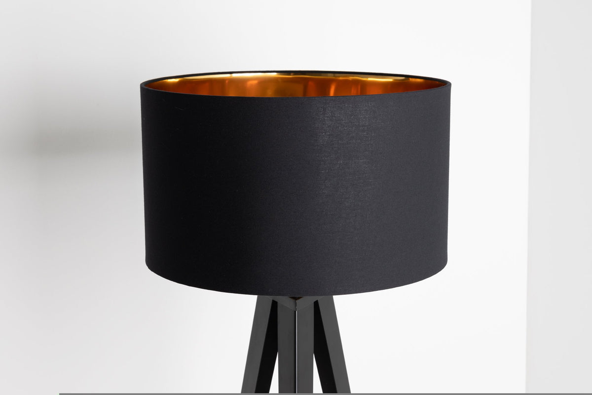LEAF fekete-arany szövet asztali lámpabúra