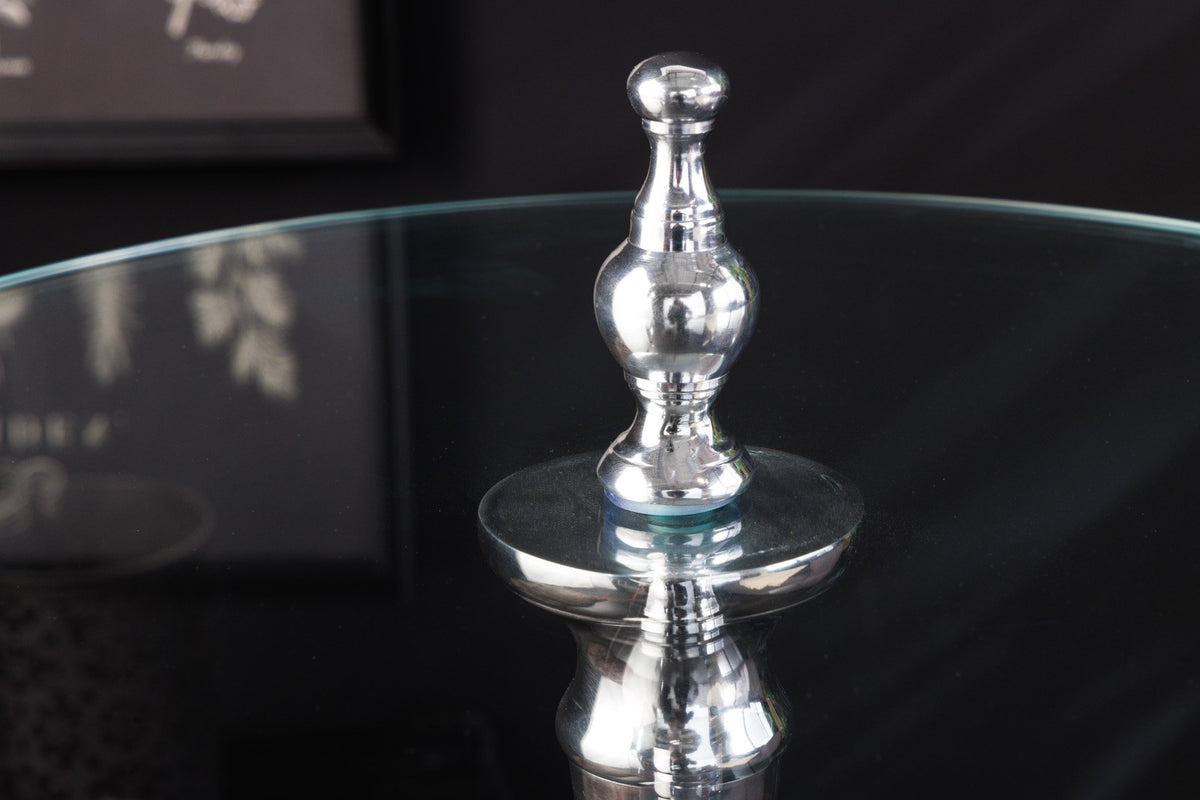 ABSTRACT ezüst üveg dohányzóasztal 65cm