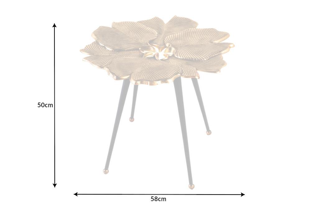 GINKGO LEAFS arany alumínium dohányzóasztal 55cm