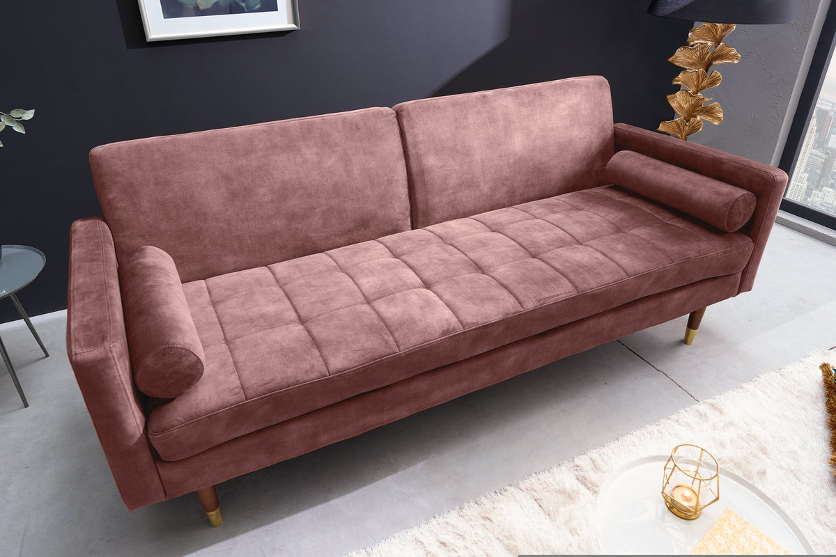 COUTURE rózsaszín velúr kanapé 195cm