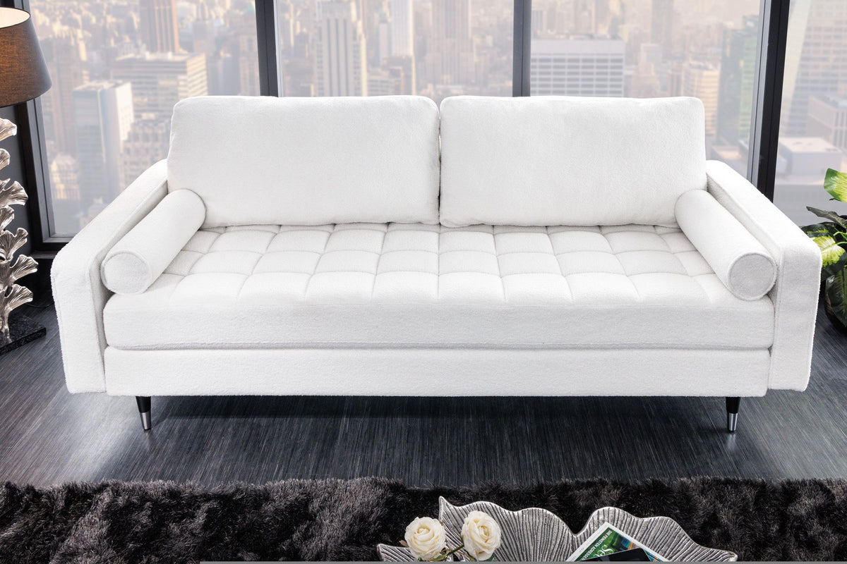 COZY fehér szövet kanapé 220cm