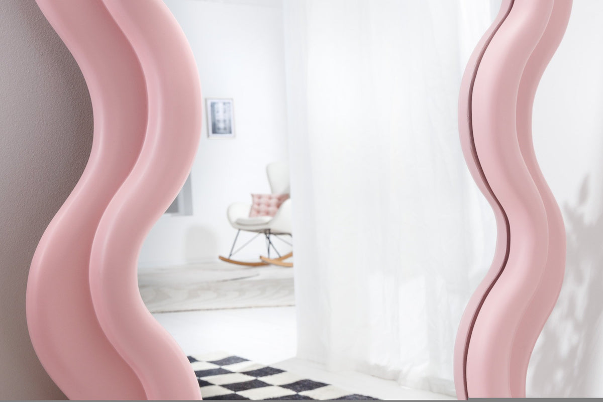 CURVY rózsaszín fali tükör 160cm