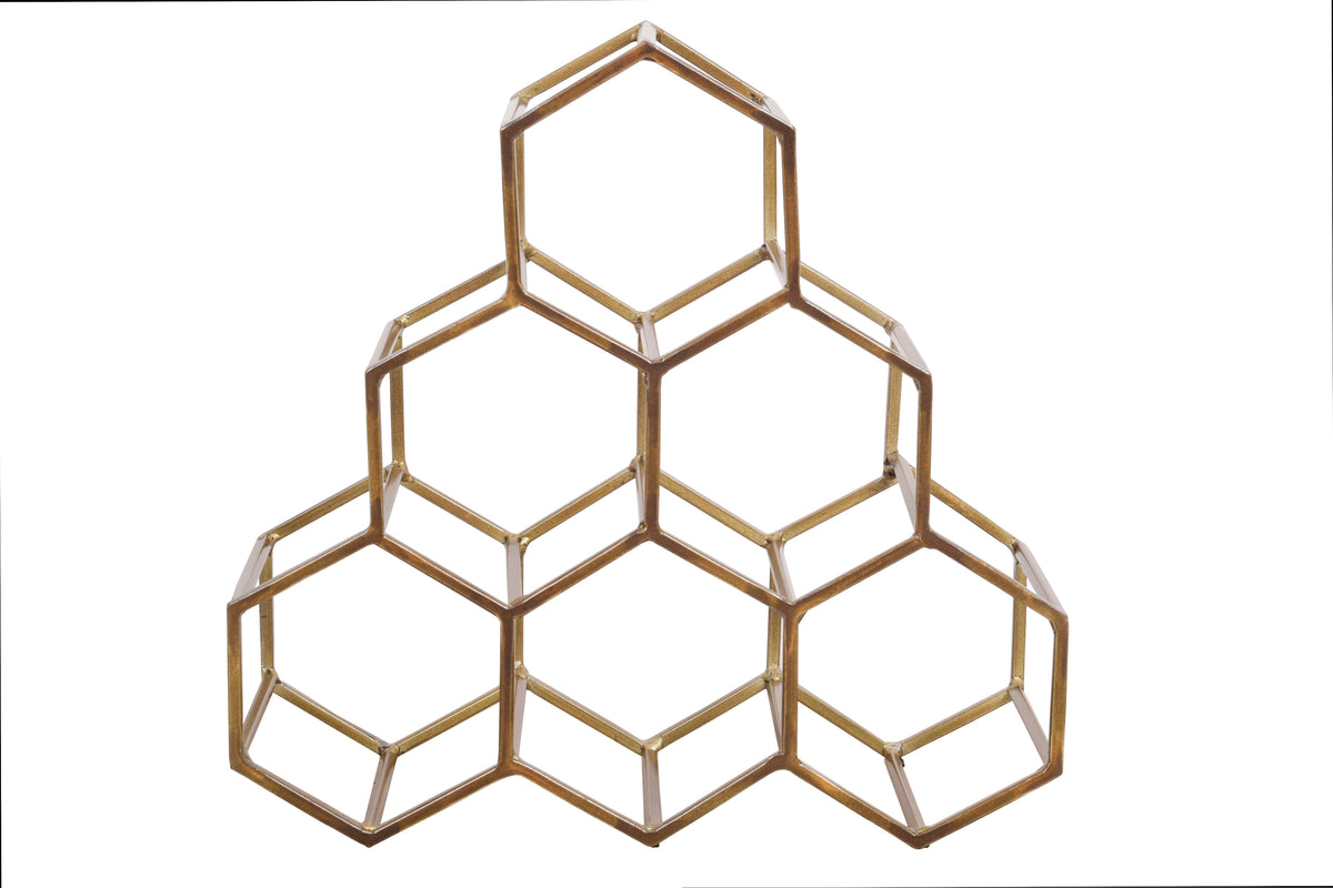 HONEYCOMB arany 6 palackos alumínium bortartó 35cm