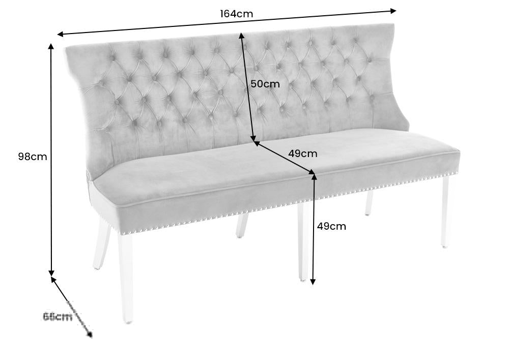 CASTLE DELUXE szürke kanapé 165cm