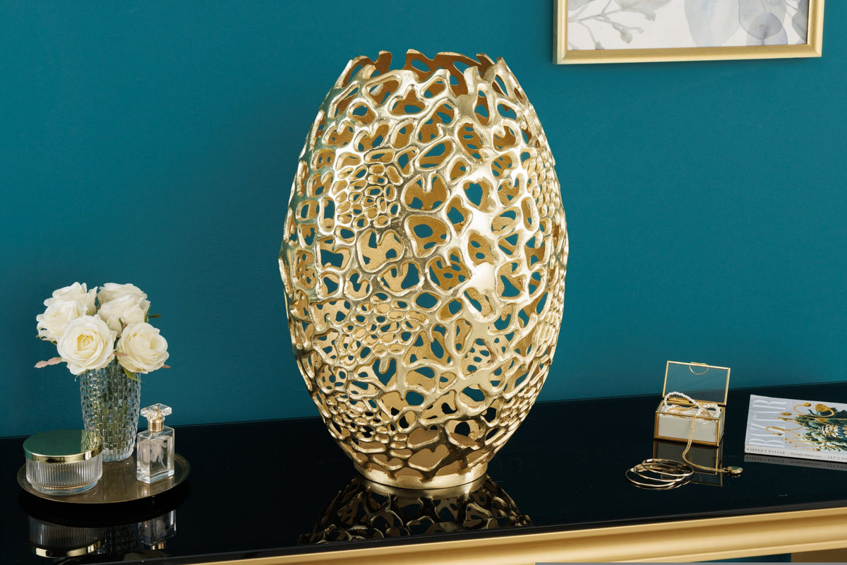 ABSTRACT LEAF arany alumínium váza 50cm
