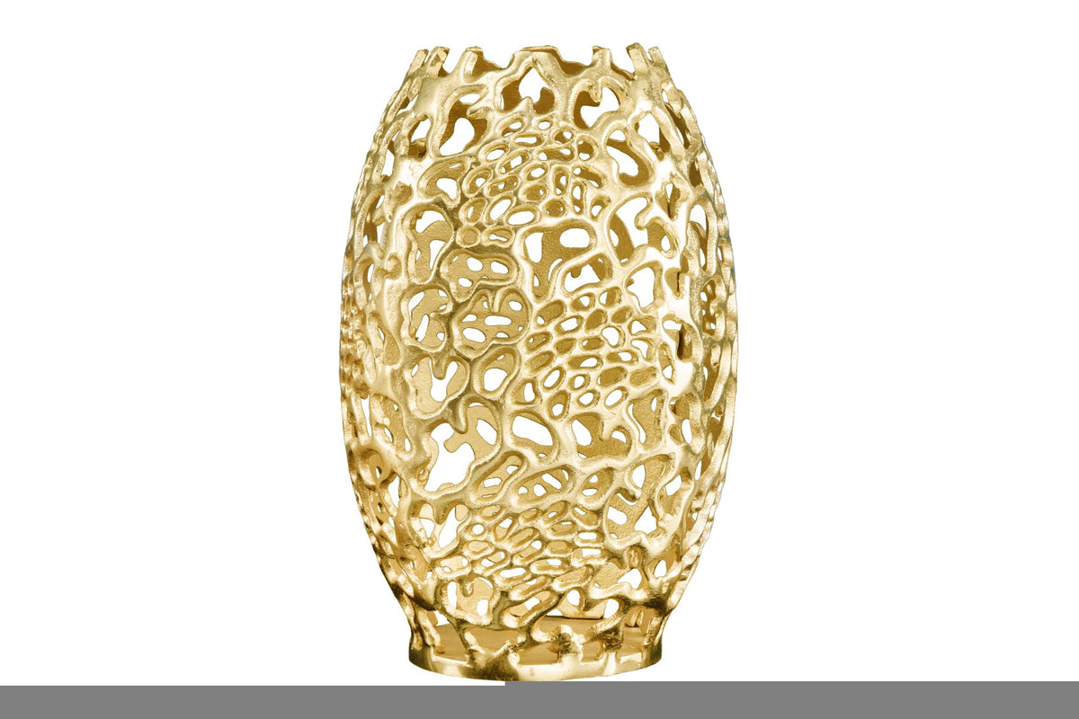 ABSTRACT LEAF arany alumínium váza 40cm