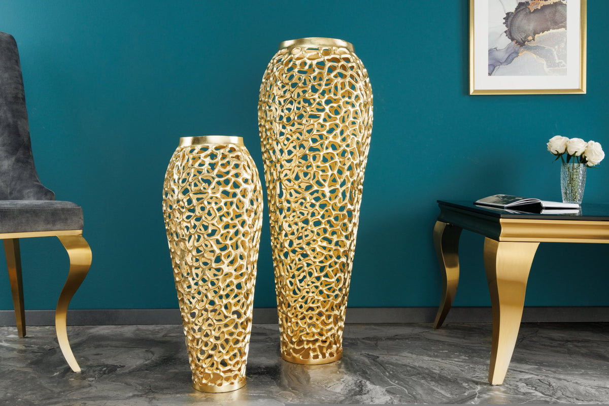 ABSTRACT LEAF arany alumínium váza 65cm