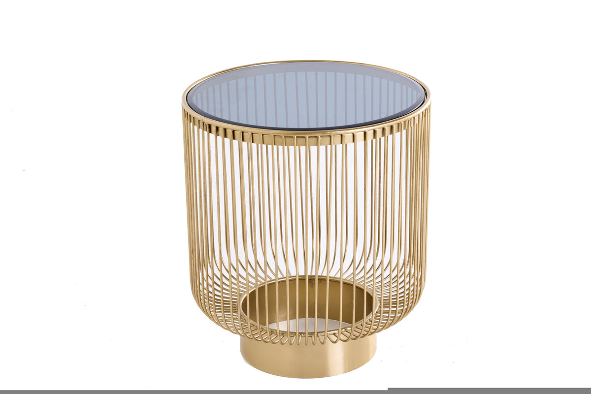 VARIATION arany üveg dohányzóasztal 40cm