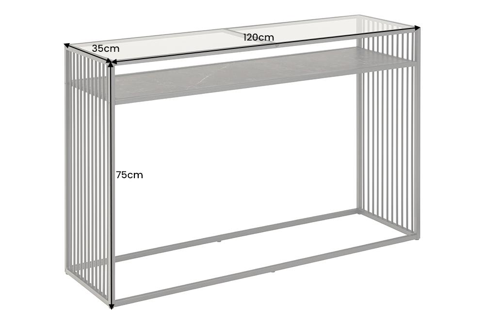 ARCHITECTURE fekete márvány mintázatú konzol asztal 120cm