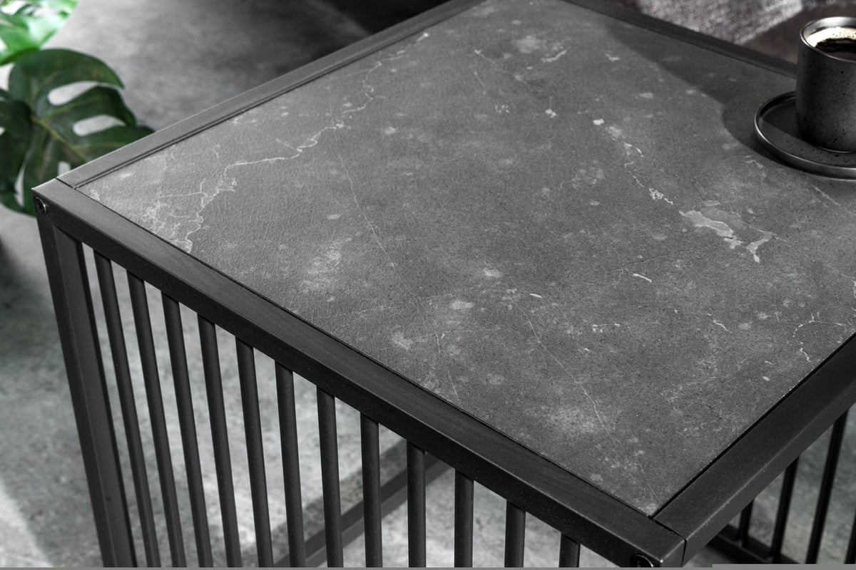 ARCHITECTURE fekete márvány mintázatú dohányzóasztal 40cm