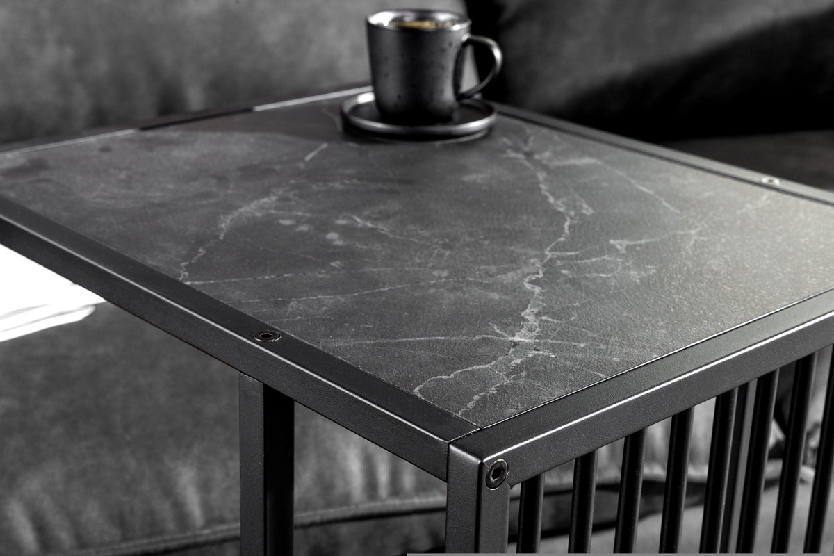 ARCHITECTURE fekete márvány mintázatú dohányzóasztal 60cm