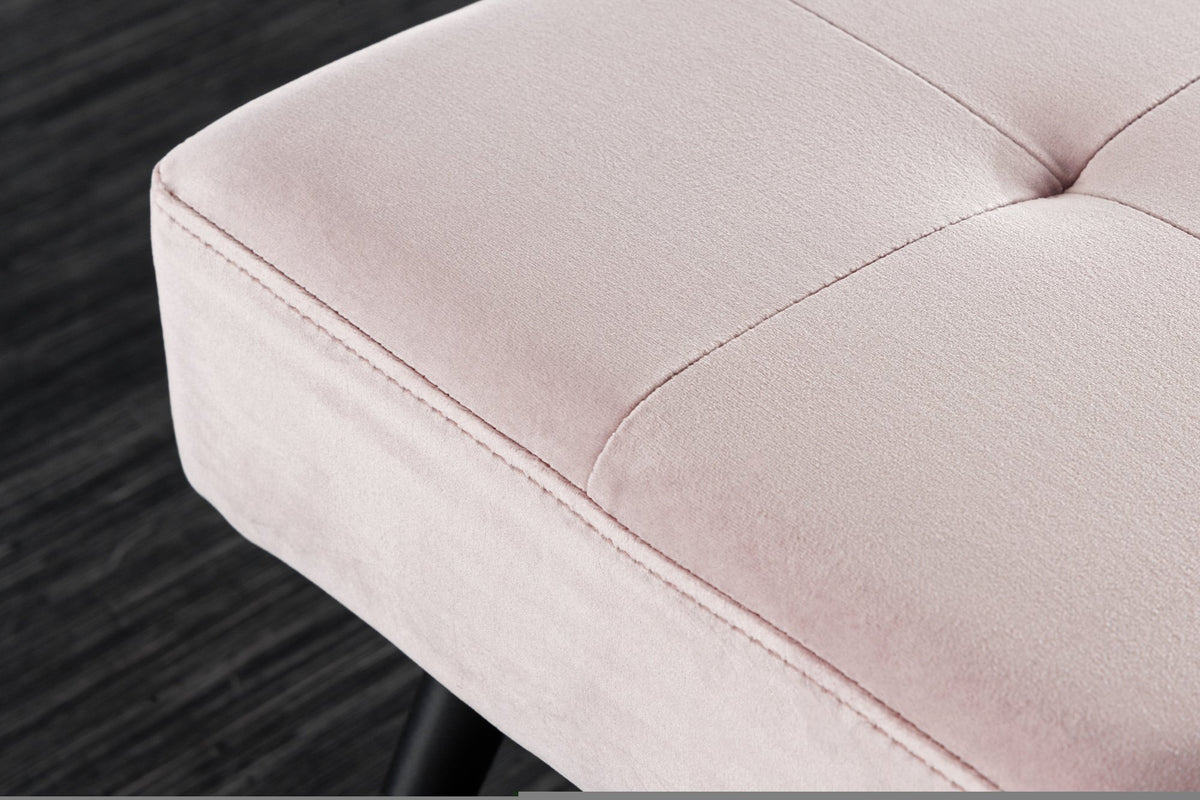 BOUTIQUE rózsaszín bársony ülőpad 100cm