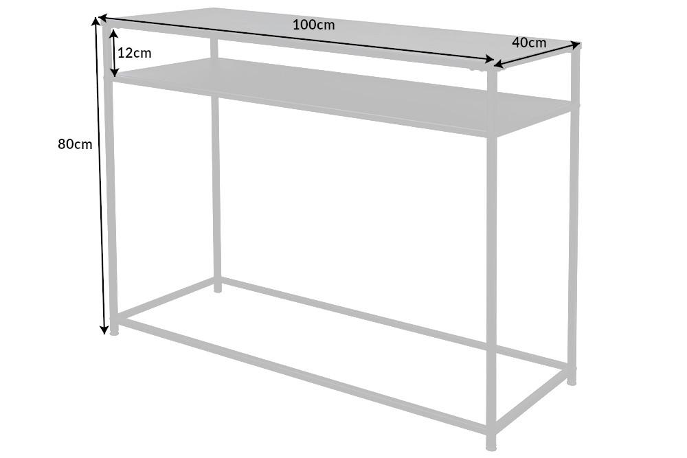 DURA STEEL fekete acél konzolasztal 100cm