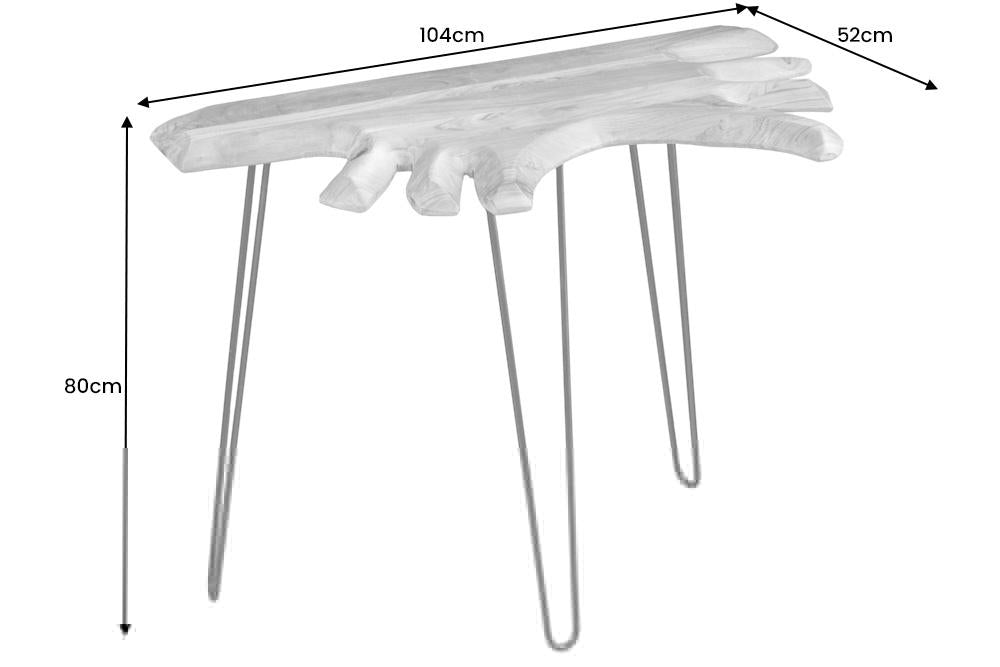 WILD barna akácfa konzol asztal 105cm