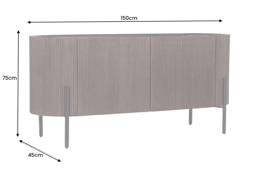 GATSBY barna tömörfa tálalószekrény 150cm