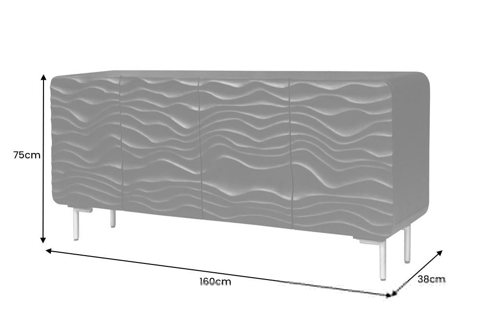 LAGOON fekete mangófa komód 160cm