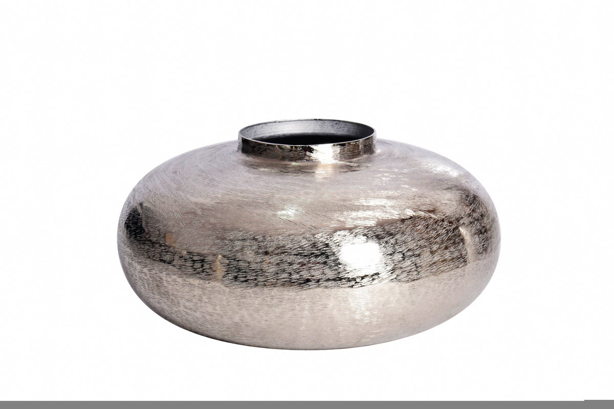 ABSTRACT ORIENT ezüst alumínium váza 35cm