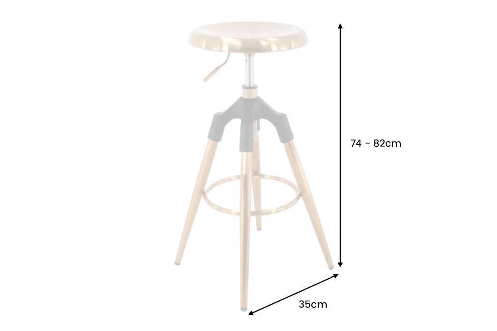 INDUSTRIAL arany fém bárszék 80cm