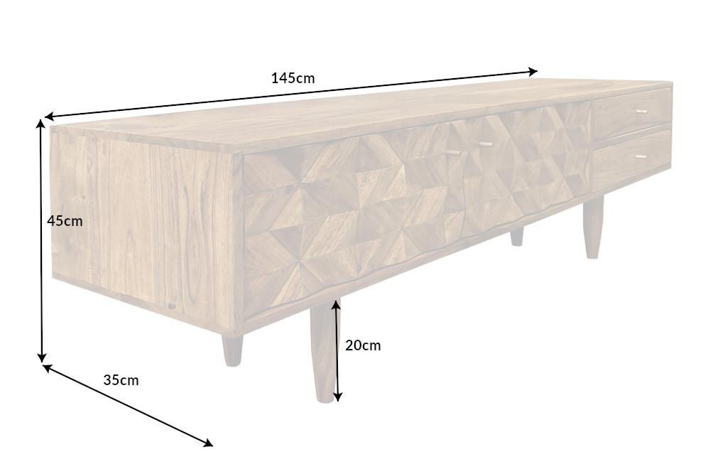 ALPINE barna akácfa tv szekrény 145cm