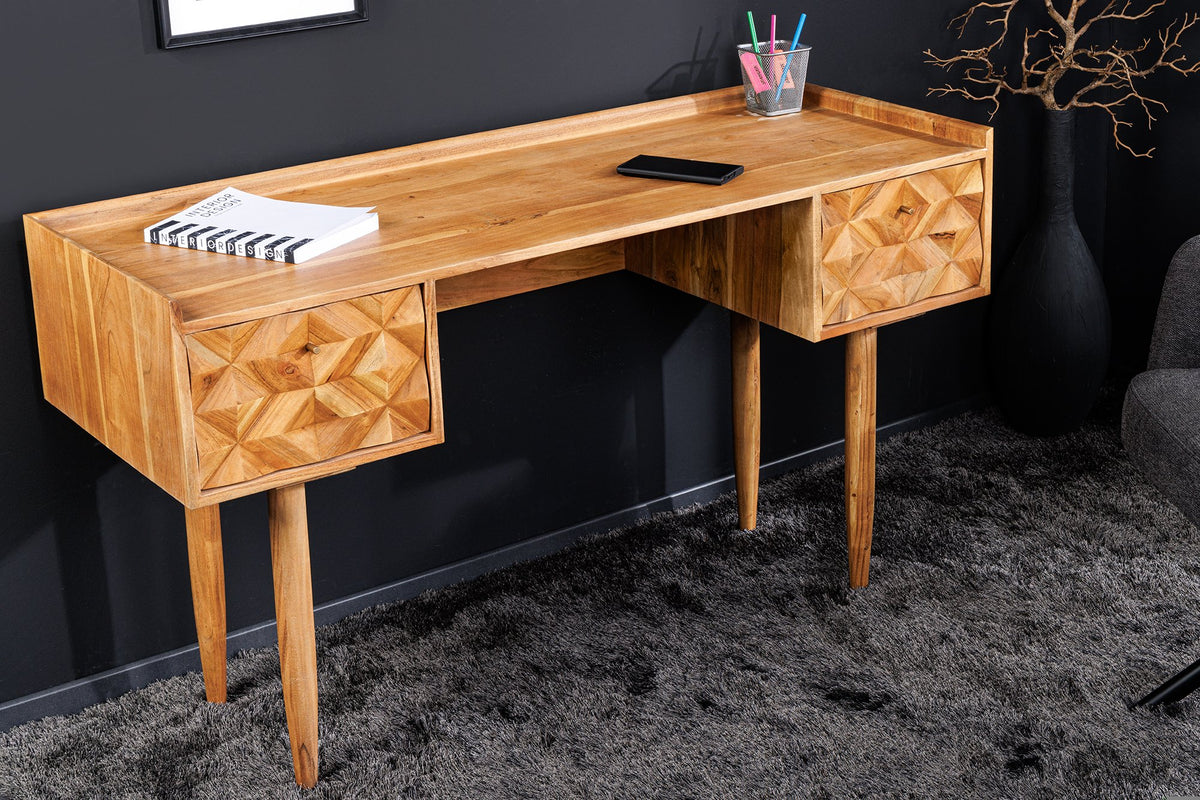ALPINE barna akácfa íróasztal 130cm
