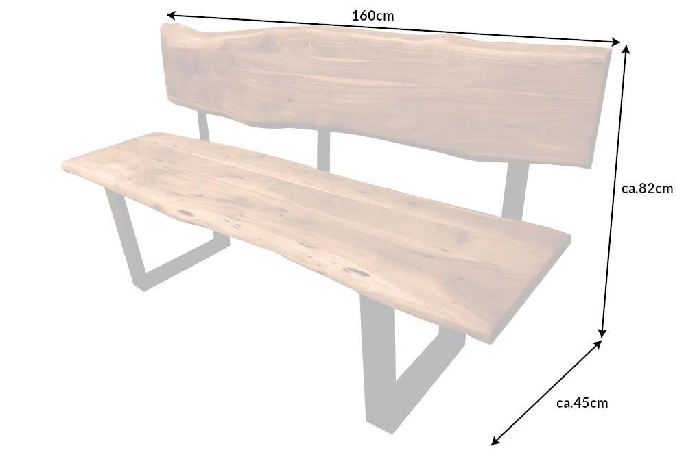 MAMMUT barna akácfa ülőpad 160cm