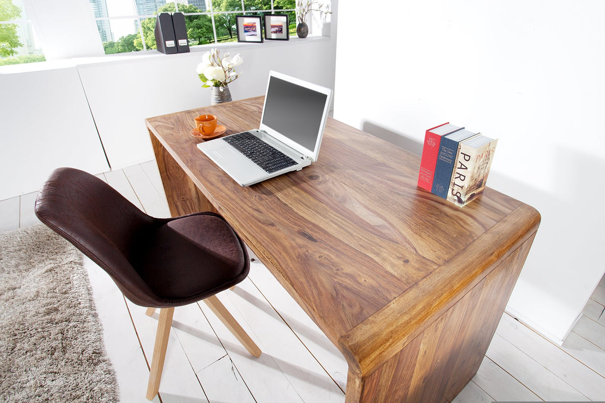 GOA barna tömörfa íróasztal 120cm