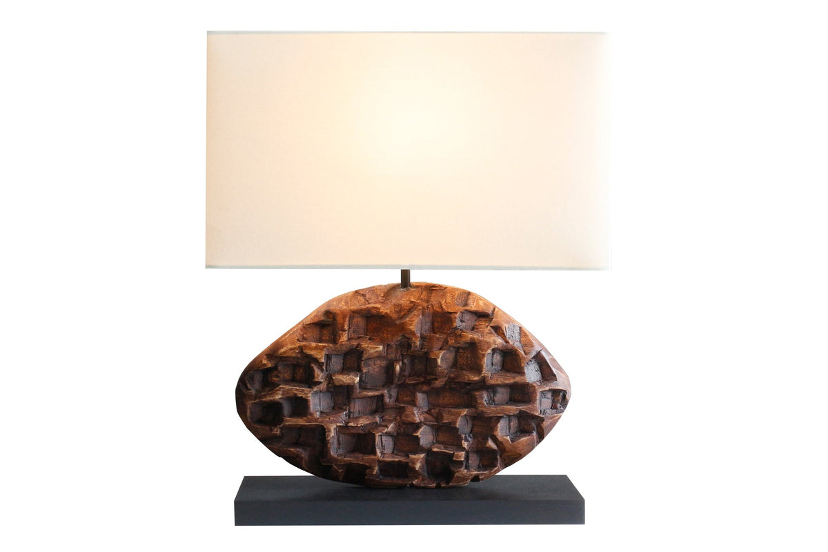 REEF barna akácfa asztali lámpa 50cm