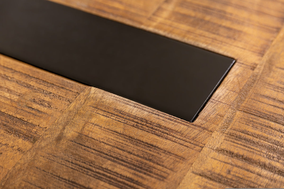 IRON CRAFT barna tömörfa dohányzóasztal 100cm