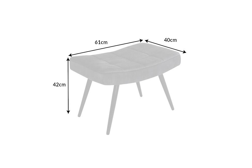 SCANDINAVIA mustársárga bársony lábtartó 40cm