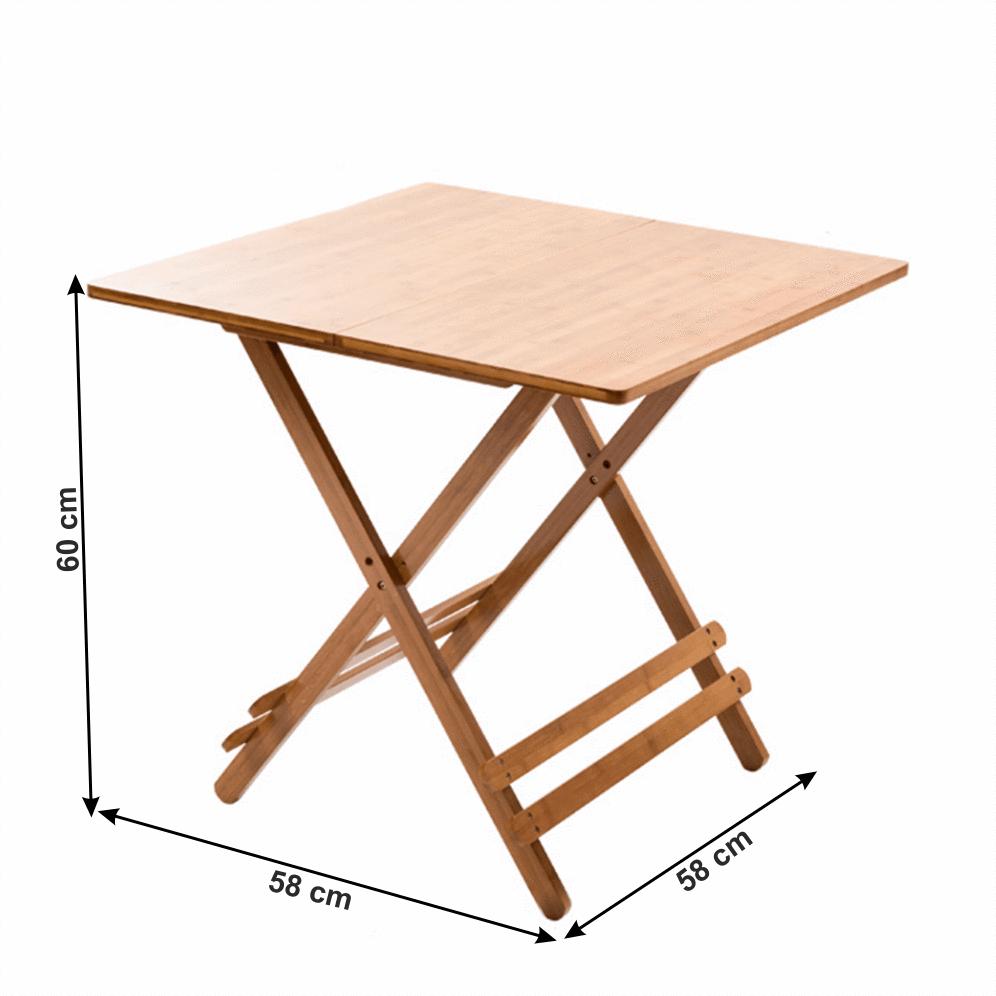 DENICE barna bambusz étkezőasztal 58cm