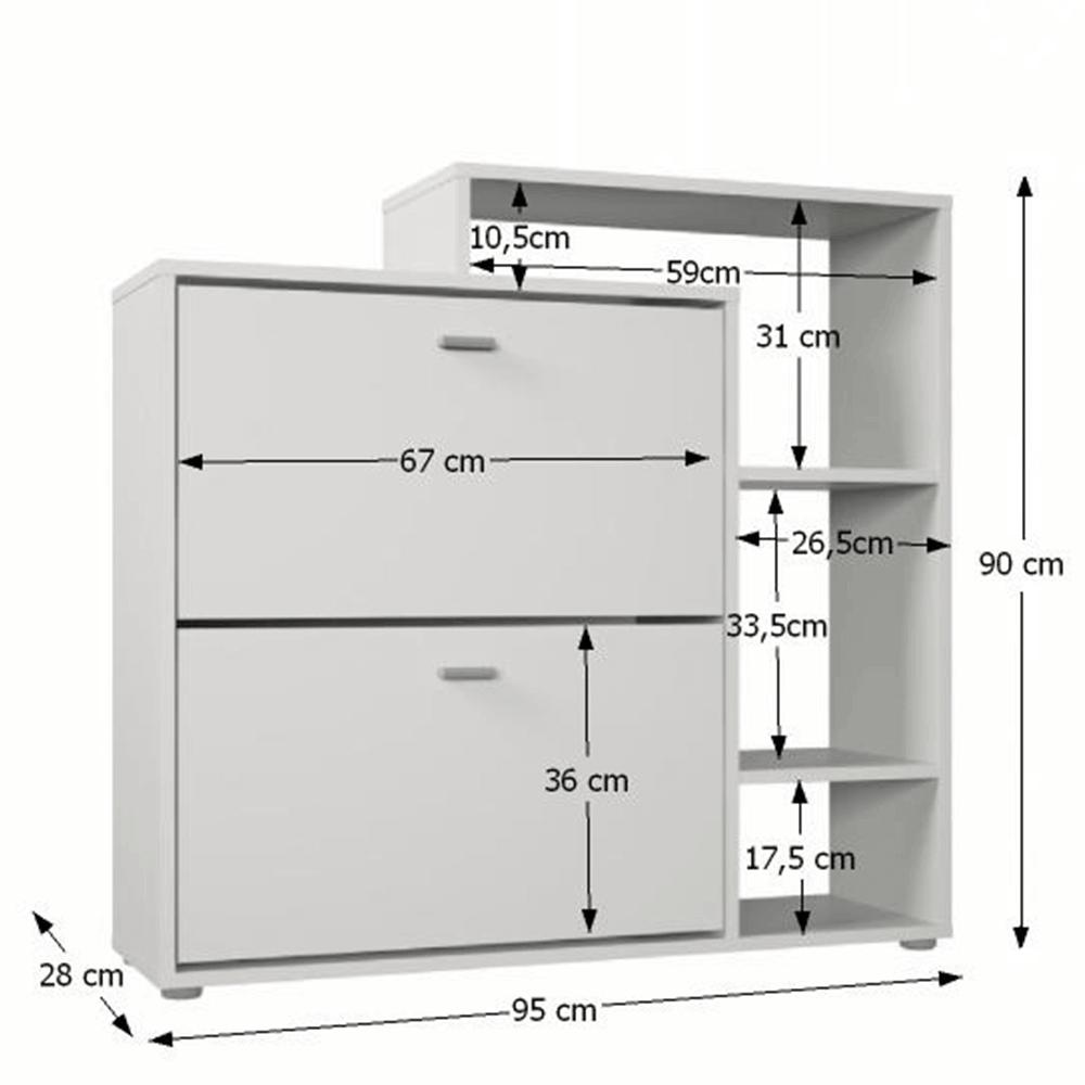 IZABELA fehér mdf cipősszekrény