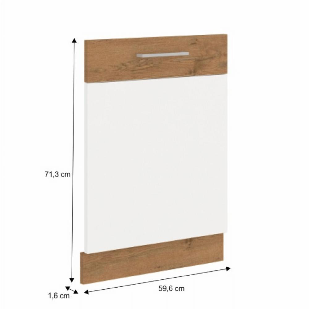 VEGA fehér mdf mosogatógép előlap fogantyúval 59,6cm