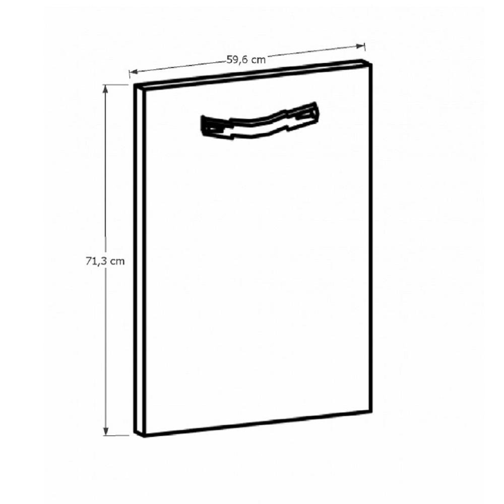 PROVANCE barna mdf mosogatógép előlap fogantyúval 59,6cm