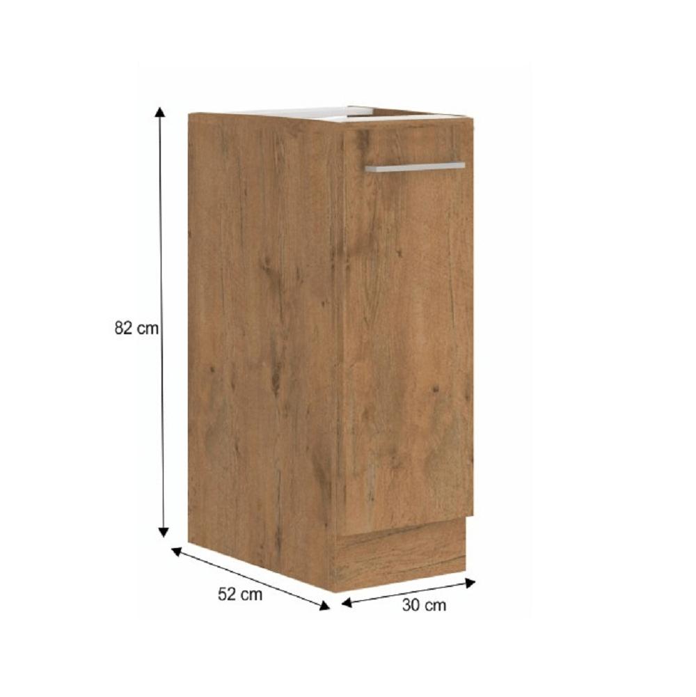 VEGA barna mdf alsó kihúzható konyhaszekrény 30cm