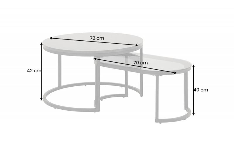 ELEGANCE fekete márvány mintázatú kétrészes dohányzóasztal 70cm