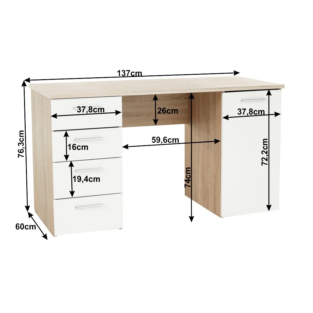 EUSTACH fehér mdf íróasztal