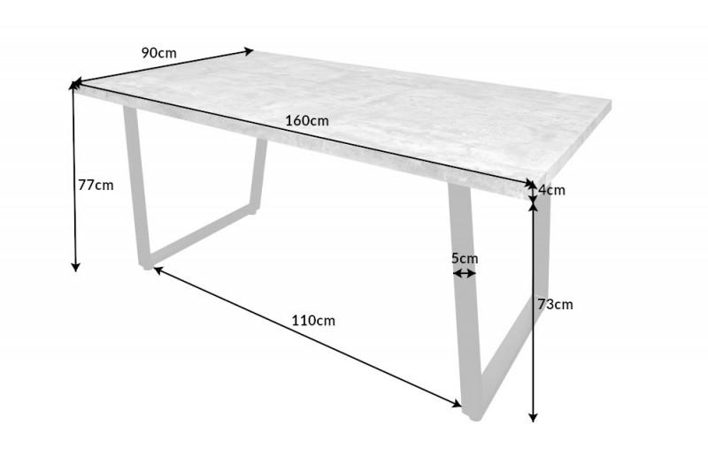 LOFT szürke betonhatású étkezőasztal 160cm