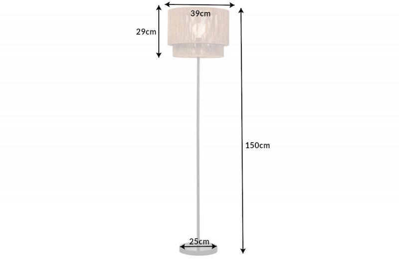 PURE NATURE barna papír rattan állólámpa 150cm