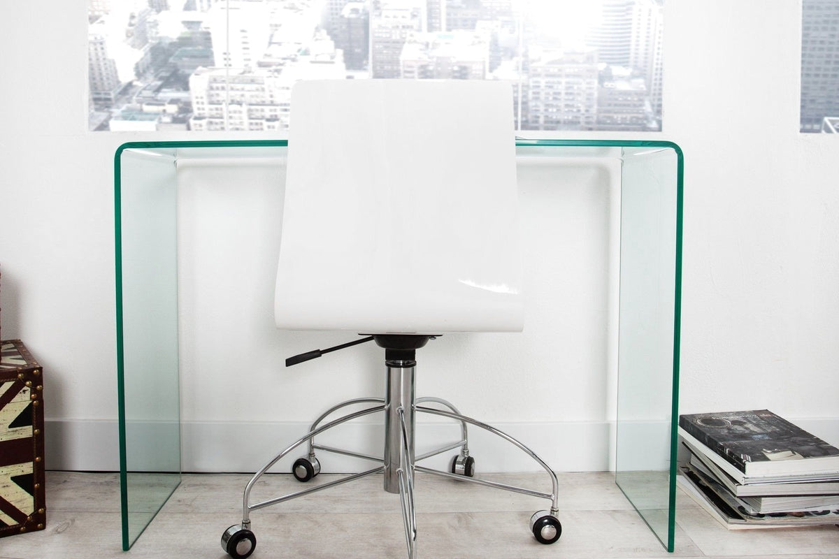 GHOST üveg íróasztal 100cm - SZÉPSÉGHIBÁS