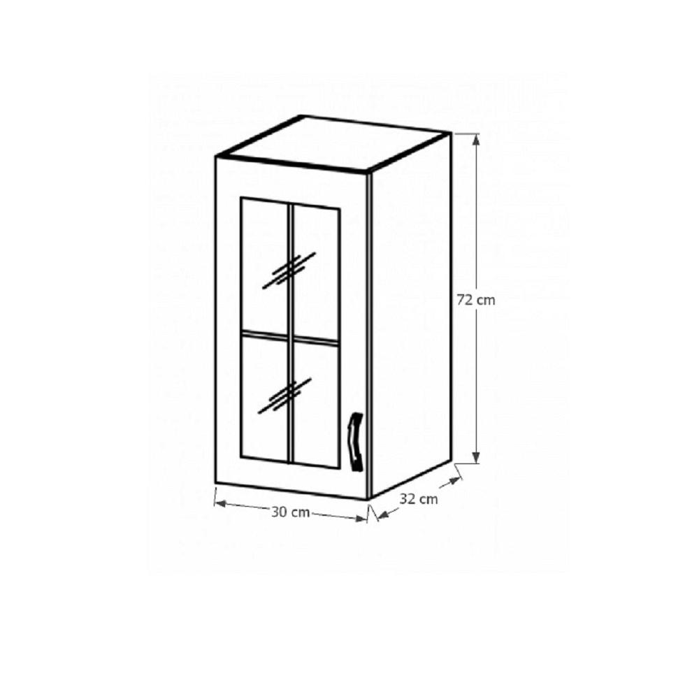 SICILIA II barna mdf felső konyhaszekrény balos 30cm