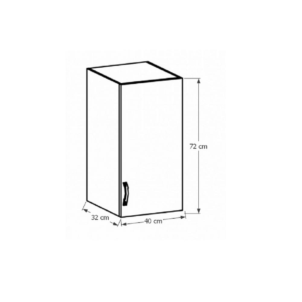 SICILIA barna mdf felső konyhaszekrény jobbos 40cm