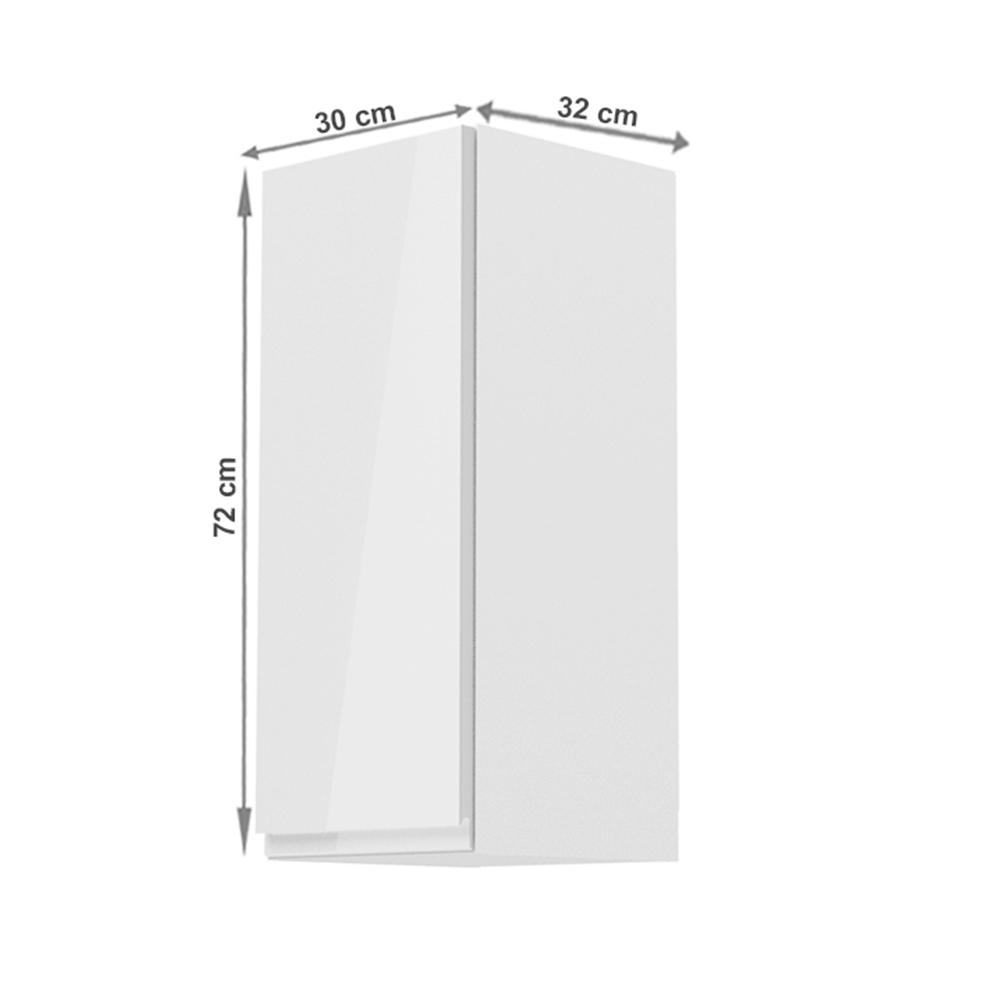 AURORA fehér mdf felső konyhaszekrény balos 30cm
