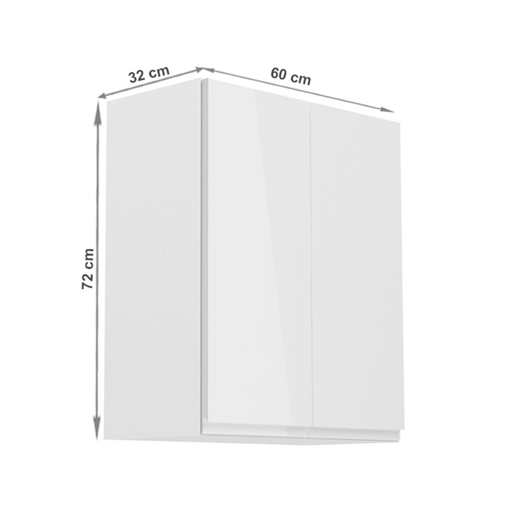 AURORA fehér mdf kétajtós felső konyhaszekrény 60cm