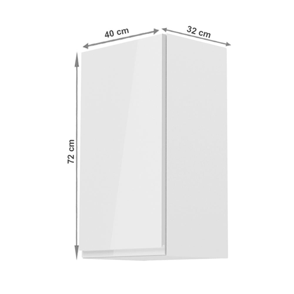 AURORA fehér mdf felső konyhaszekrény balos 40cm