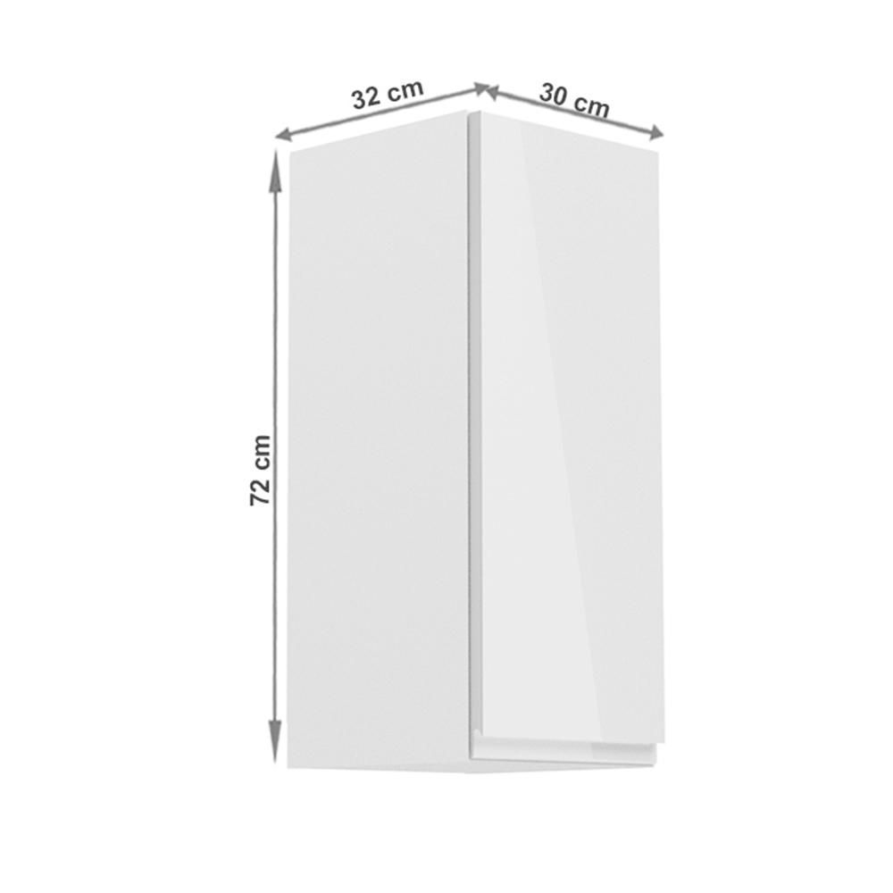 AURORA fehér mdf felső konyhaszekrény jobbos 30cm