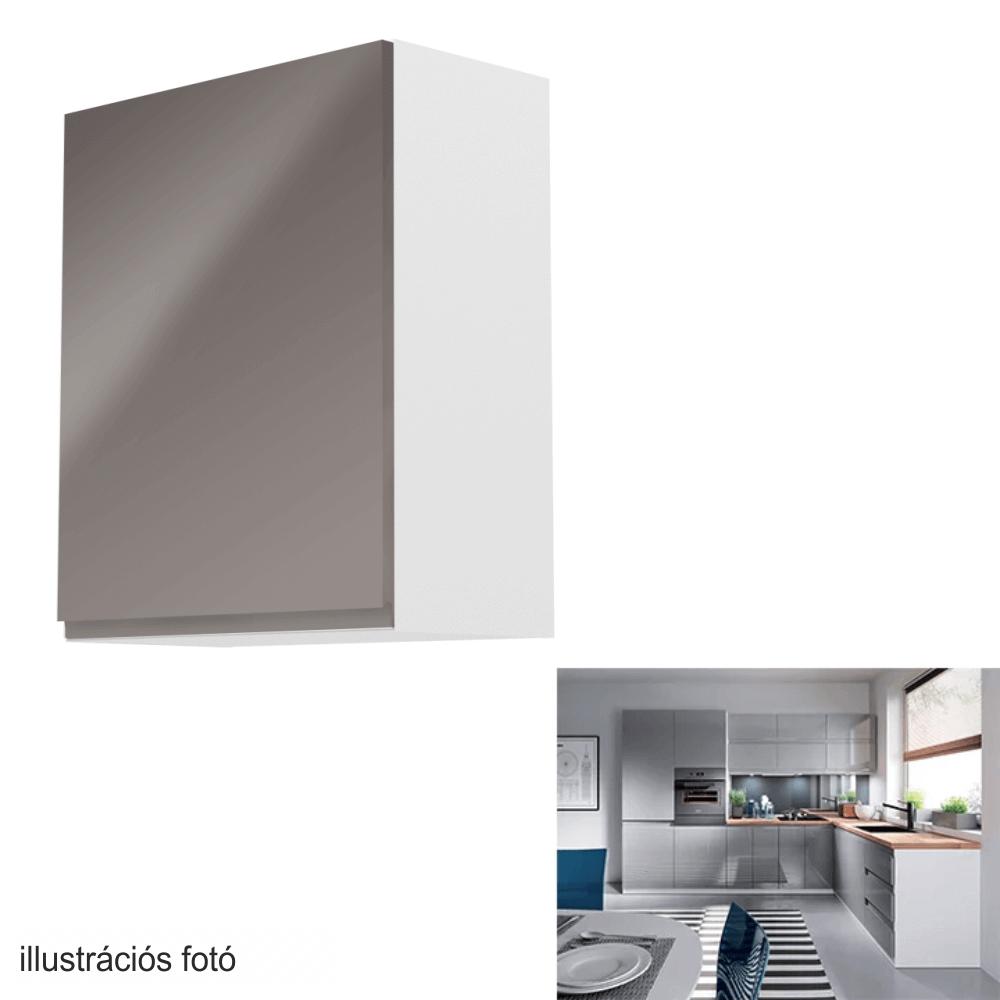 AURORA szürke mdf egyajtós felső konyhaszekrény balos 60cm