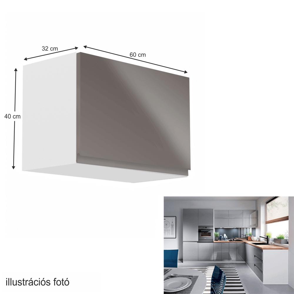 AURORA B szürke mdf felső konyhaszekrény 50cm